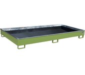eurokraft pro Cubeta de fondo con recipiente interior de PE para estanterías, recipiente interior de PE, 240 l, 2665 x 1315 x 210 mm, verde, a partir
