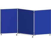 eurokraft basic Panel para presentaciones, plegable y móvil, H x A x P 1905 x 3640 x 500 mm, azul