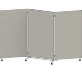 eurokraft basic Panel para presentaciones, plegable y móvil, H x A x P 1905 x 3040 x 500 mm, gris claro