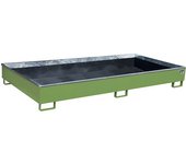 eurokraft pro Cubeta de fondo con recipiente interior de PE para estanterías, volumen de recogida 540 l, L x A x H 2665 x 1315 x 305 mm, verde
