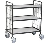 kaiserkraft Carro con pisos para oficina, L x A x H 830 x 510 x 935 mm, 3 pisos, a partir de 2 unid.