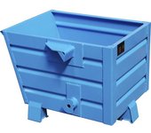 eurokraft pro Volquete apilable para virutas BSS con inserto de tamiz de chapa, capacidad 0,3 m³, azul luminoso