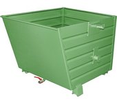 eurokraft pro Volquete apilable para virutas BSS con inserto de tamiz de chapa, capacidad 0,9 m³, verde reseda