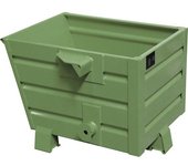 eurokraft pro Volquete apilable para virutas BSS con inserto de tamiz de chapa, capacidad 0,3 m³, verde reseda