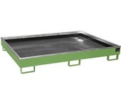 eurokraft pro Cubeta de fondo con recipiente interior de PE para estanterías, volumen de recogida 240 l, L x A x H 1765 x 1315 x 255 mm, verde, a