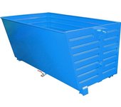 eurokraft pro Volquete apilable para virutas BSS con inserto de tamiz de chapa, capacidad 2 m³, azul luminoso
