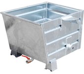 eurokraft pro Volquete apilable para virutas BSS con inserto de tamiz de chapa, capacidad 0,3 m³, galvanizado al horno