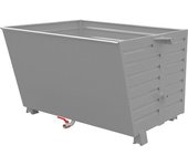 eurokraft pro Volquete apilable para virutas BSS con inserto de tamiz de chapa, capacidad 1,5 m³, gris ratón