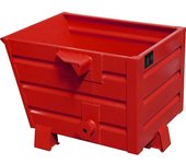 eurokraft pro Volquete apilable para virutas BSS con inserto de tamiz de chapa, capacidad 0,3 m³, rojo vivo