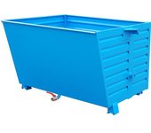 eurokraft pro Volquete apilable para virutas BSS con inserto de tamiz de chapa, capacidad 1,5 m³, azul luminoso