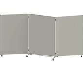eurokraft basic Panel para presentaciones, plegable y móvil, H x A x P 1905 x 3640 x 500 mm, gris claro