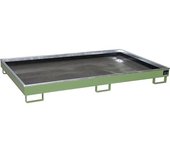 eurokraft pro Cubeta de fondo con recipiente interior de PE para estanterías, volumen de recogida 240 l, L x A x H 2165 x 1315 x 230 mm, verde