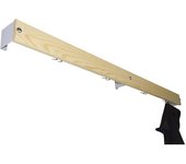 kaiserkraft Perchero de ganchos, madera de pino, longitud 2000 mm, pieza distanciadora gris luminoso