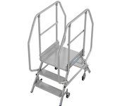 KRAUSE Escalera con tarima, de ascenso por dos lados, rodapiés, 2 x 3 peldaños, a partir de 2 unid.