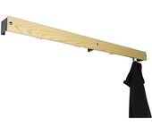 kaiserkraft Perchero de ganchos, madera de pino, longitud 2000 mm, pieza distanciadora gris antracita
