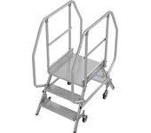 KRAUSE Escalera con tarima, acceso por ambos lados, 2 x 3 peldaños