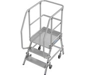KRAUSE Escalera con tarima, acceso por un lado, 3 peldaños