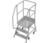 KRAUSE Escalera con tarima, de ascenso por un lado, rodapiés, 3 peldaños