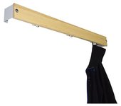 kaiserkraft Perchero de ganchos, madera de pino, longitud 1015 mm, pieza distanciadora gris luminoso