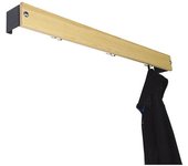 kaiserkraft Perchero de ganchos, madera de pino, longitud 1015 mm, pieza distanciadora gris antracita