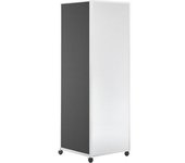 eurokraft basic Columna informativa móvil, con 4 ruedas de maniobra dobles con freno, tela gris, panel rotulable
