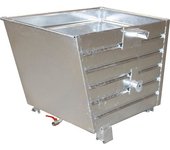 eurokraft pro Volquete apilable para virutas BSS con inserto de tamiz de chapa, capacidad 0,7 m³, galvanizado al horno