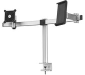 DURABLE Soporte para monitor, para 1 pantalla y 1 tablet, H x A x P 445 x 780 x 190 mm, con pinza para la mesa