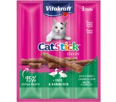 18 barritas Vitakraft Cat Stick Mini de Pato y Conejo ¡Pack ahorro!