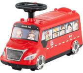 Costway Coche de Empuje para Niños 19-36 Meses Juguete con Música Compartimento de Almacenamiento Ruedas Universales y Bloqueo Antivuelco Rojo