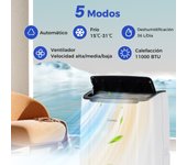 Costway Aire Acondicionado Portátil de 14000 BTU con WiFi Inteligente en Calefacción Ventilador Deshumidificador Temporizador de 24 Hora Blanco