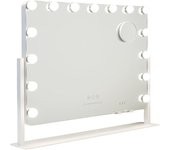 Flamingueo Espejo Maquillaje con Luz 15 LED Posición Regulable 3 Modos de Luz Control Táctil Blanco