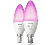 Philips Hue White and Color Ambiance Pack 2 Bombillas LED Inteligentes Vela E14 4W RGB