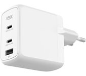 Ksix Cargador De Carga Rápida 2xUBS-C + 1xUSB 65w Blanco