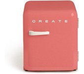 Frigorífico CREATE Minibar Retro 50cm 48L Bajo Consumo Off White Estante y Repisas Naranja Terracota