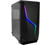 DeepGaming M235 - Caja PC Micro-ATX e ITX con 2 x USB3.0, Panel Lateral de Cristal Templado, Soporta hasta 7 Ventiladores, Gráficas hasta 300mm, RGB. Caja PC Gaming Color Negro
