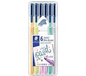 Staedtler Triplus Color 323 SB6CS01. Rotuladores de colores de punta fina multicolor. Estuche con 6 colores Pastel