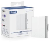 Aqara Interruptor de pared inteligente H1 EU (doble botón, conductor neutro) equipado con Zigbee 3.0, Aqara Hub, interruptor remoto compatible con Alexa, HomeKit, Google Assistant, IFTTT, Blanco