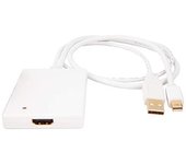 Urban Factory CBB21UF adaptador de cable de vídeo Mini DisplayPort + USB Type-A HDMI tipo A (Estándar) Blanco