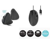 Urban Factory Ergo ratón mano derecha USB tipo A Óptico 2400 DPI