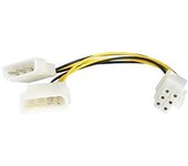StarTech.com Cable de 15cm Adaptador de Alimentación de LP4 a PCI Express de 6 Pines para Tarjeta Gráfica