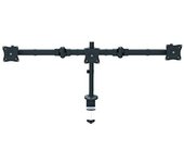 StarTech.com Brazo para 3 Monitores de Montaje en Escritorio - Soporte VESA Ergonómico para 3 Monitores de hasta 27" - Mástil Articulado de Altura Ajustable de Grommet/Mordaza de Escritorio