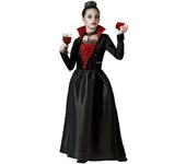 Atosa disfraz vampiresa elegante negro niña infantil 7 a 9 años