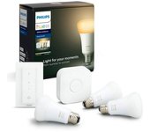 Philips Hue White Ambiance Kit Puente+Mando+3 Bombillas Inteligentes LED E27 9W Blanca