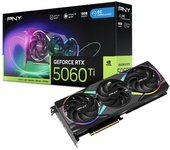 PNY GeForce RTX 5060 Ti EPIC-X RGB Overclocked Triple Fan 16GB GDDR7 Reflex 2 RTX AI DLSS4