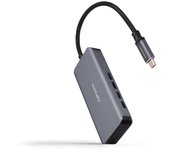 Hub Nanocable 4 puertos USB-C 5Gbps modelo 10.16.4504 aluminio 10cm gris Plug & Play