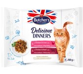 Butcher's Delicious Dinners para gatos 32 x 100 g - Mix:  pollo e hígado, pollo y ternera