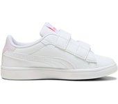 Zapatillas puma smash 3.0 badge, blanco ma, niña