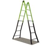 Escalera multiusos Miraggio (Altura de trabajo: 3,76 m, Número de peldaños: 8 ud., Acero)
