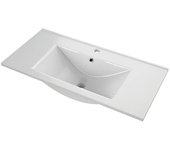 Lavabo Titán (61 x 46 cm, Orificios para grifo: Medio, Con desbordamiento, Blanco)