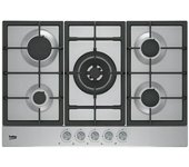 Beko Placa de gas de gas HIAW 75225 SL (L x An: 51 x 75 cm, Número de quemadores de gas: 5 ud.)